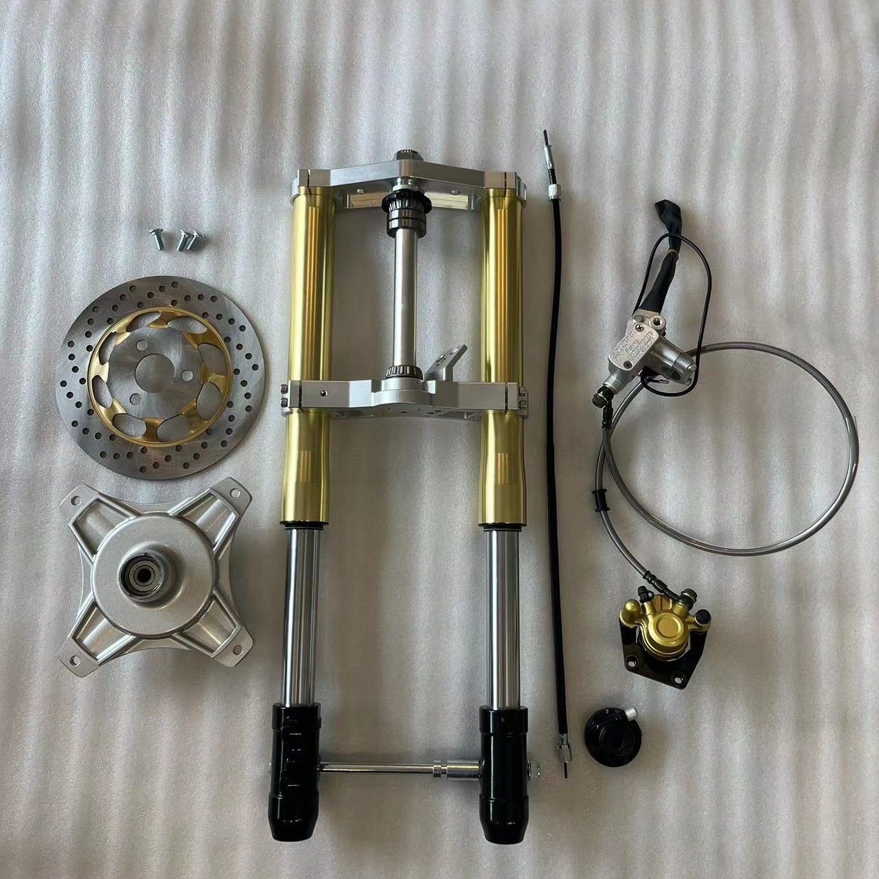 Silver CT70 Inverted Fork Disc Brake Forks Gold Color Mini Trail Shocks Suspension for Sell